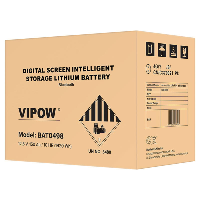ACUMULATOR LIFEPO4 12V 150AH BLUETOOTH VIPOW