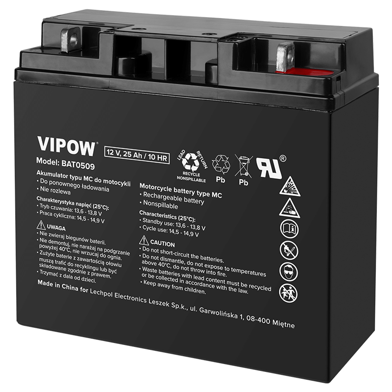 ACUMULATOR 12V 25AH / 10HR VIPOW
