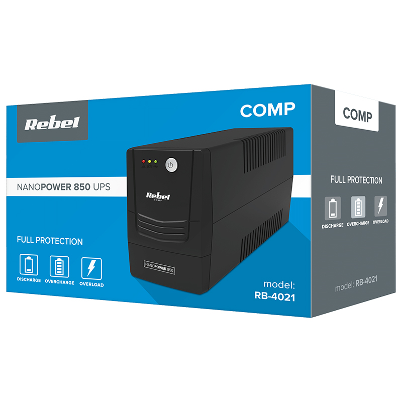 UPS OFFLINE NANOPOWER 850 (850VA/480W) REBEL