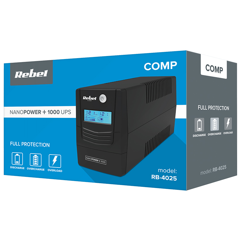 UPS OFFLINE NANOPOWER PLUS 1000 (1000VA/600W) REBEL