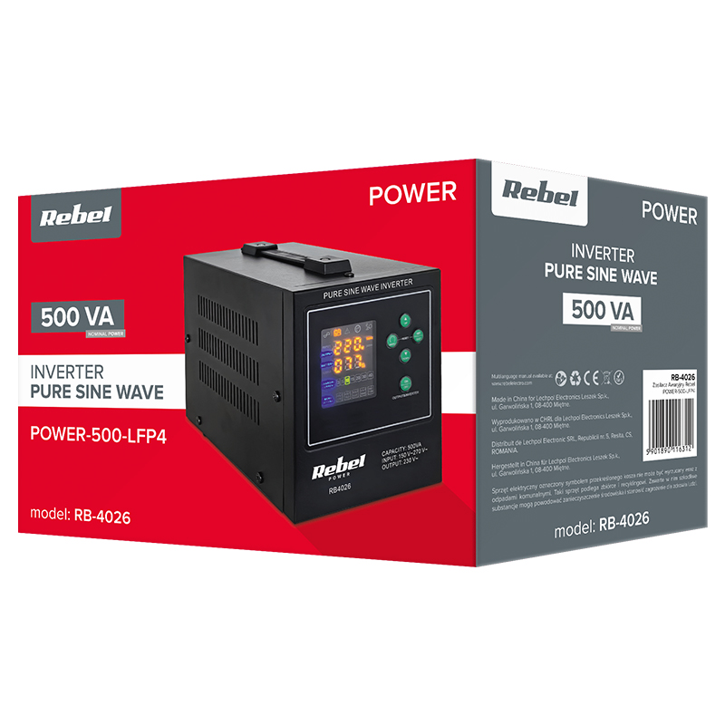 UPS CENTRALE TERMICE SINUS PUR 500VA 300W 12V REBEL