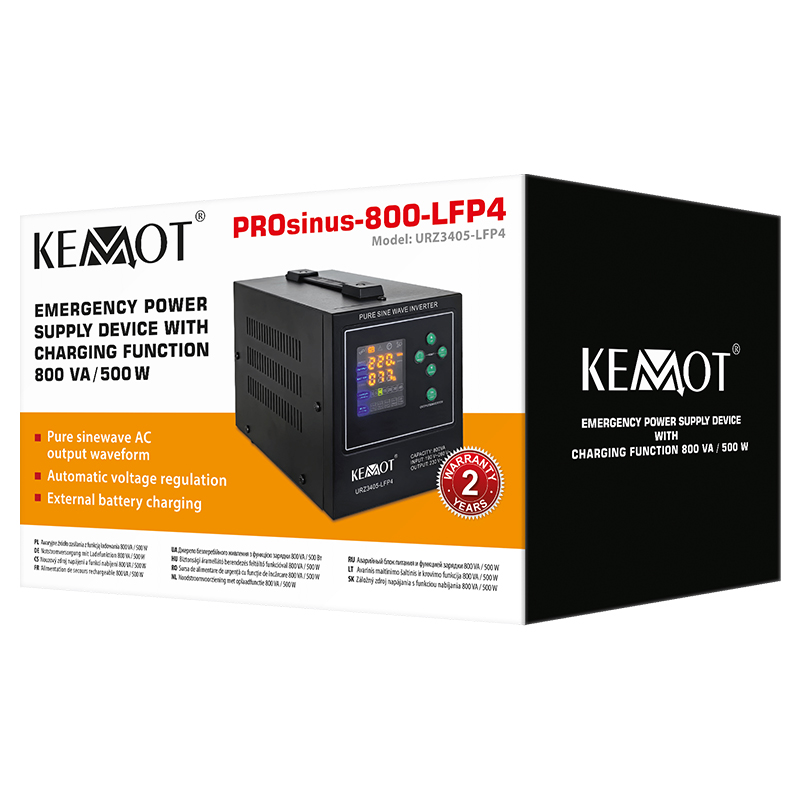 UPS CENTRALE TERMICE SINUS PUR 800VA/500W 12V KEMOT