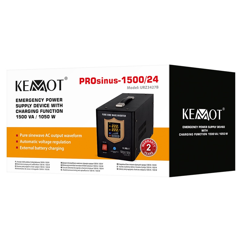 UPS CENTRALE SINUS PUR 1500VA 24V KEMOT